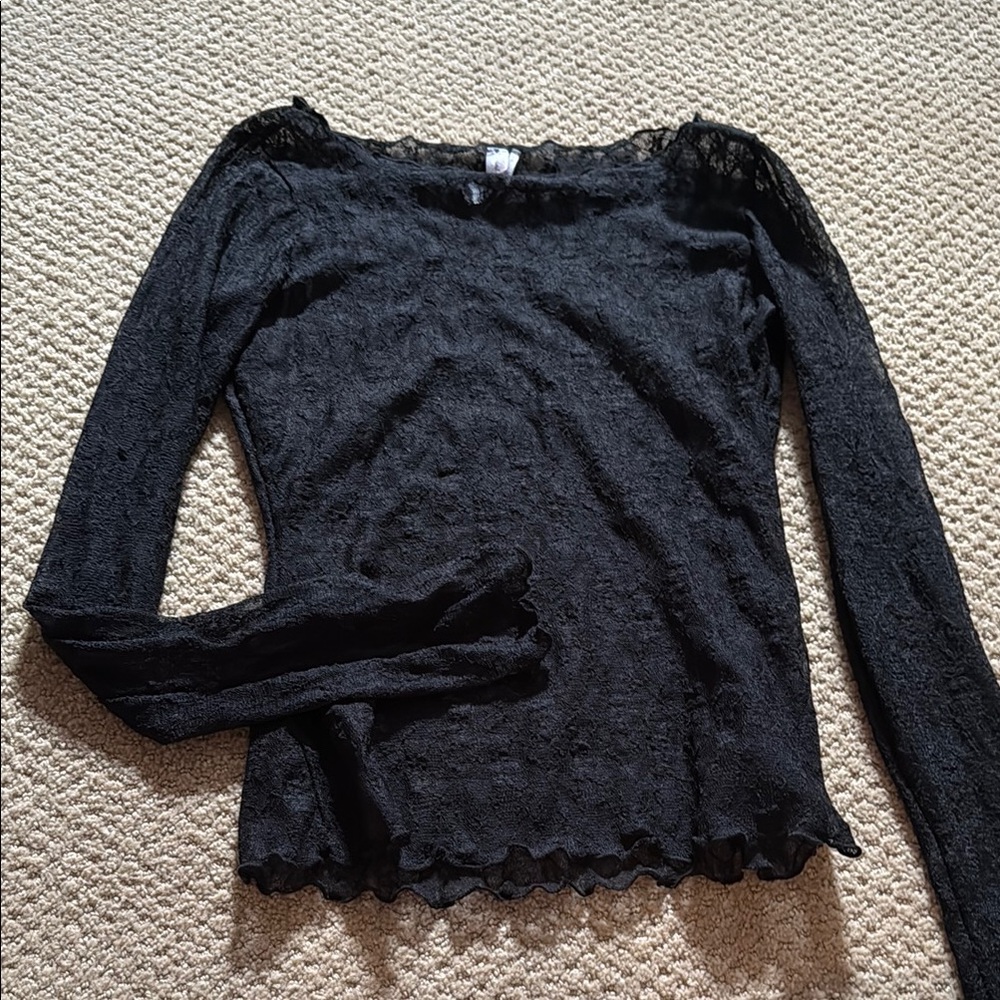 Urban Outfitters Black Asymmetrical Fitted Blouse